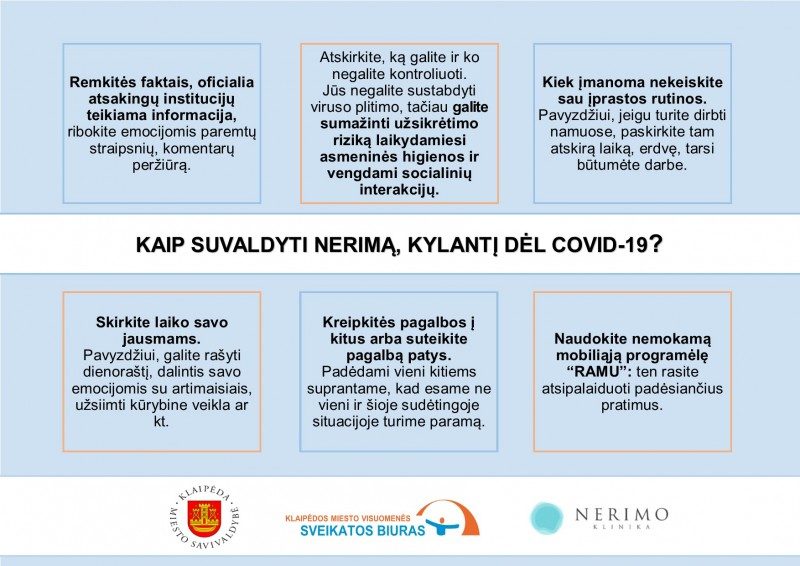 Kaip sulaikyti nerimą kylantį dėl Covid-19